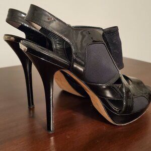 Black Dior Patent Leather  Sandals